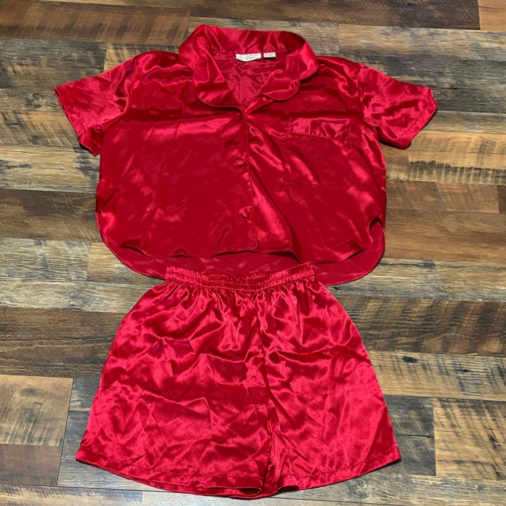 Victorias Secret gold label red shorts sleep set